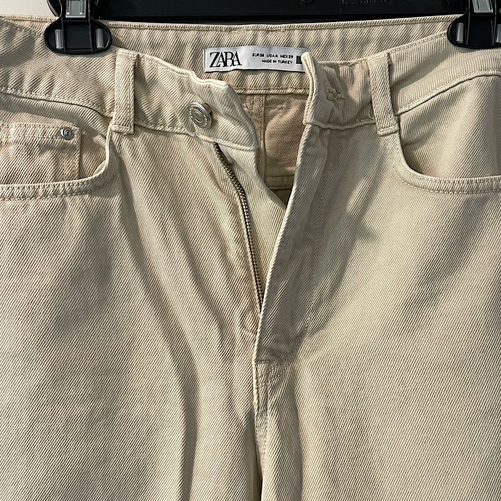 Zara beige/tan wide leg jean